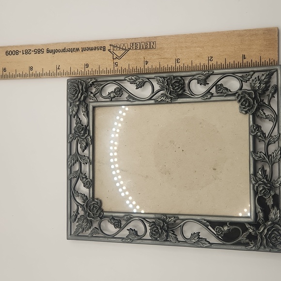 Vintage Metal Rose Filigree Picture Frame - Picture 8 of 11